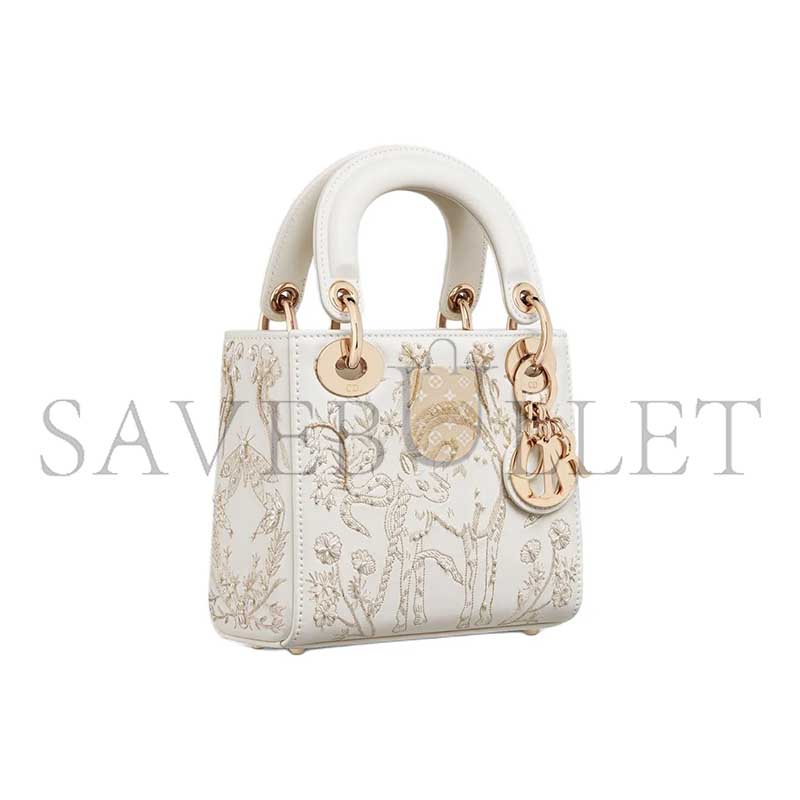 DIOR LADY EMBROIDERED CROSSBODY TOTE BAG MINI M0505OINX-M941 (17*15*7cm)